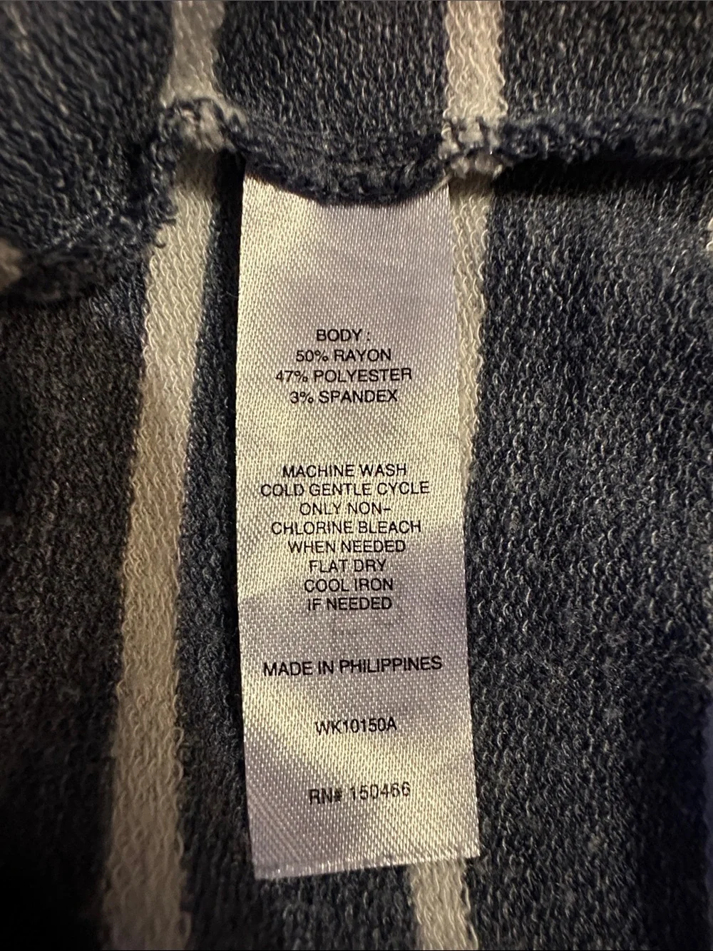 Market & Spruce Blue and White Striped Hoodie - Picture 7 of 8